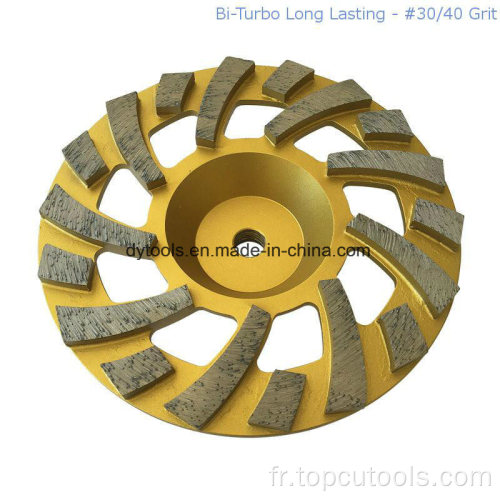 Roue de broyage de diamant turbo de 5 pouces pour béton